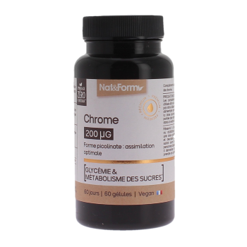 Chrome picolinate 200 g Nat&form - pot de 60 gélules
