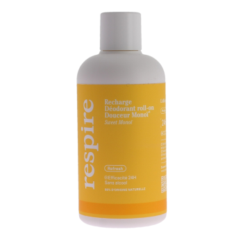 Recharge déodorant roll-on douceur monoï efficacité 24h Respire - recharge de 150ml
