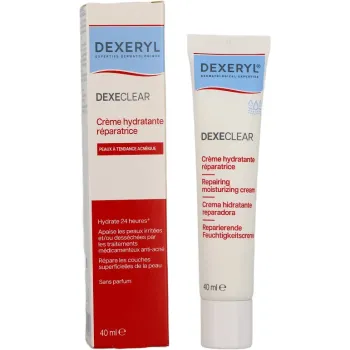 Dexeclear cr&egrave;me hydratante r&eacute;paratrice peaux acn&eacute;ique Dexeryl Pierre Fabre - tube de 40ml