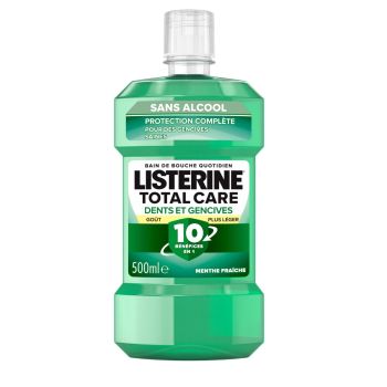 Bain de bouche protection dents et gencives goût plus léger Listerine - flacon de 500ml