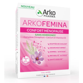 Arkofemina confort ménopause sans hormones Arkopharma - boite de 60 gélules 