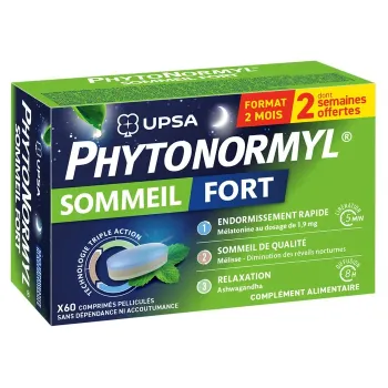 Phytonormyl Sommeil fort Upsa - boite de 60 comprim&eacute;s
