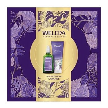 Coffret huile et douche relax lavande Weleda - coffret contenant 2 produits