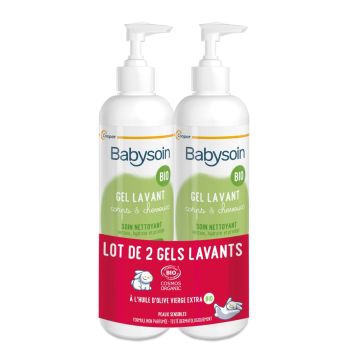 Babysoin Gel lavant corps et cheveux bio Cooper - lot de 2 flacons-pompe de 500ml