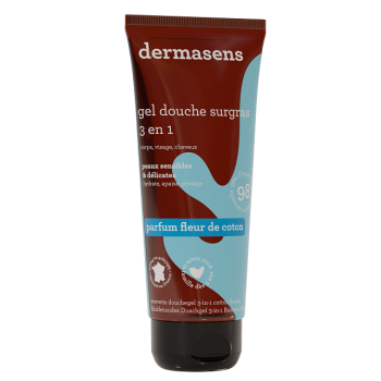 Dermasens gel douche surgras parfumé fleur de coton Marque Verte - tube de 200ml