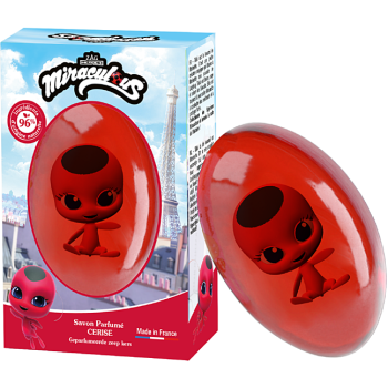 Savon solide Cerise figurine Tikki Le Comptoir du Bain x Miraculous - pain de 75g