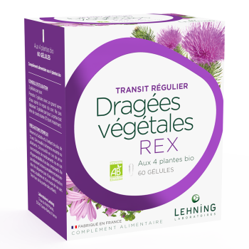 Dragées végétales REX bio Lehning - boite de 60 gélules