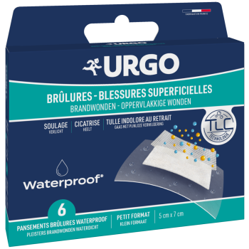 Brûlures et blessures superficielles Urgo - boîte de 6 pansements waterproof
