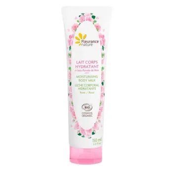 Lait corps hydratant à l'eau florale de rose bio Fleurance nature - tube de 150ml