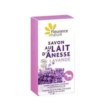 Savon au lait d'anesse lavande Fleurance Nature - pain de 100g