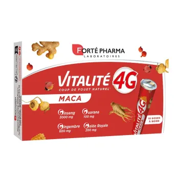 Vitalit&eacute; 4G MACA Fort&eacute; Pharma - boite de 10 doses &agrave; boire