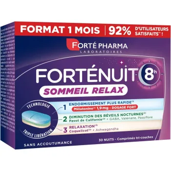 Fort&eacute;Nuit 8h sommeil relax Fort&eacute;Pharma - bo&icirc;te de 30 comprim&eacute;s