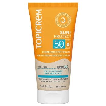 Sun Protect crème mousse fini mat SPF50 Topicrem - tube de 50ml
