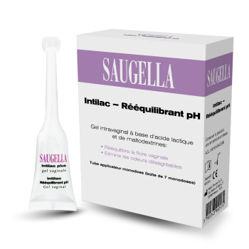 Gel intravaginal intilac rééquilibrant pH saugella Mylan - boite de 7 monodoses de 5 ml