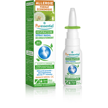 Spray nasal d&eacute;congestionnant Respiratoire Allergie Puressentiel - spray de 30ml