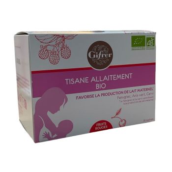 Tisane Allaitement bio fruits rouges Gifrer - boîte de 20 sachets