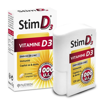 Stim D3 vitamine D3 + zinc Nutreov - boite de 120 comprimés