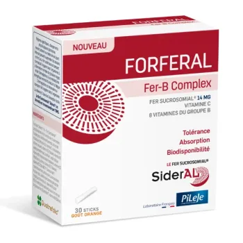 Forferal Fer-B complex Pileje - boite de 30 sticks goût orange
