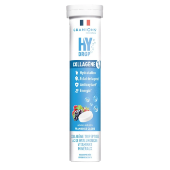 Hydrop solution d'hydratation arôme framboise cassis Granions - tube de 20 comprimés effervescents 