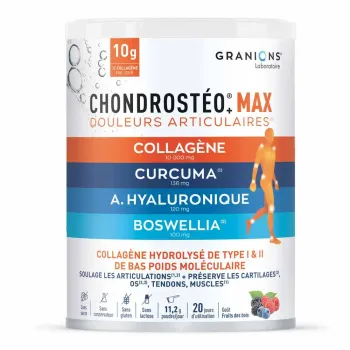 Chondrostéo+ Max douleurs articulaires goût des fruits des bois Granions - pot de 225g