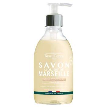 Savon liquide de marseille fleur de coton Beauterra - flacon-pompe de 300ml