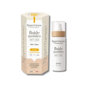 Fluide quotidien anti-&acirc;ge SPF50+ Respectueuse - flacon de 30ml