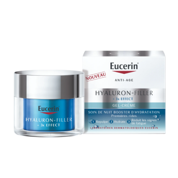 Hyaluron-filler + 3x effect gel-crème soin de nuit booster d'hydratation Eucerin - pot de 50 ml