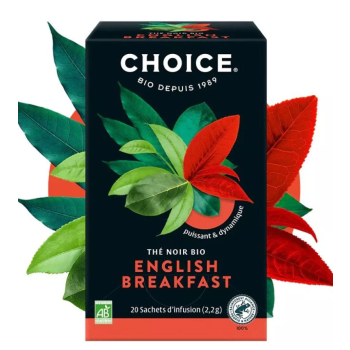 Infusion aux plantes bio english breakfast Choice - boite de 17 sachets 