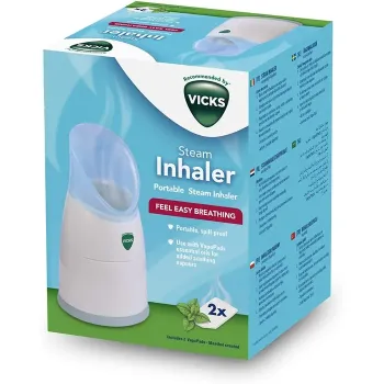 Steam Inhaler Inhalateur à vapeur d'eau avec VapoPads V1300 Vicks - 1 inhalateur et 2 VapoPads