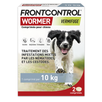 Frontcontrol Wormer vermifuge chiens - boîte de 2 comprimés