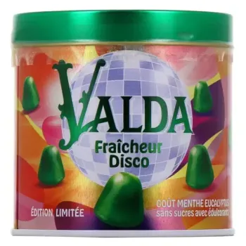 Gommes Fraîcheur disco édition limitée menthe eucalyptus sans sucre Valda - pot de 160g