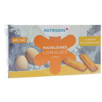 Madeleines longues HP/HC Nutrisens - boîte de 4 sachets de 6 madeleines