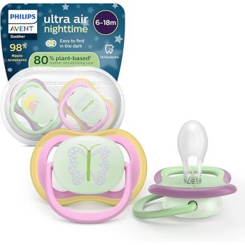 Ultra air nighttime sucettes 6-18 mois Avent - lot de 2 sucettes