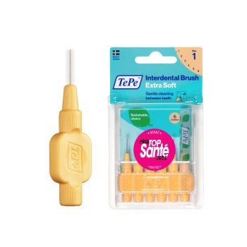 Brossettes interdentaires extra souples orange pastel taille 1 (0.45mm) TePe - 6 brossettes
