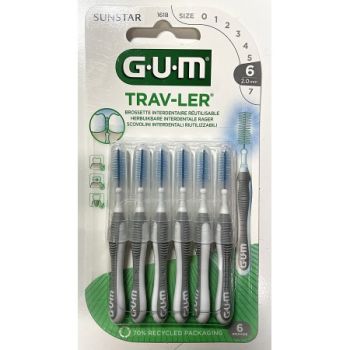 Brossette interdentaire antibactérienne Trav-ler 2.0 mm Gum - 6 brossettes