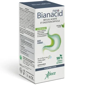 NeoBianacid acidité et reflux goût citron Aboca - boite de 70 comprimés à sucer
