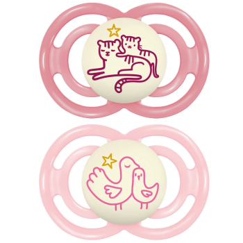 Sucette Perfect nuit 6+ mois Mam - boite de 2 sucettes - Rose