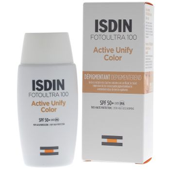 Active Unify Color dépigmentant SPF 50+ Foto Ultra 100 Isdin - flacon de 50ml