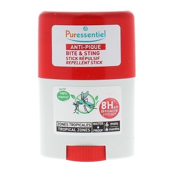 Anti-Pique Stick répulsif waterproof zones tropicales Puressentiel - stick de 20ml