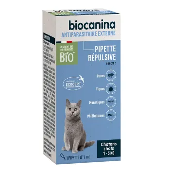 Antiparasitaire externe pipette répulsive chatons chats 1-5kg Biocanina - boîte d'une pipette