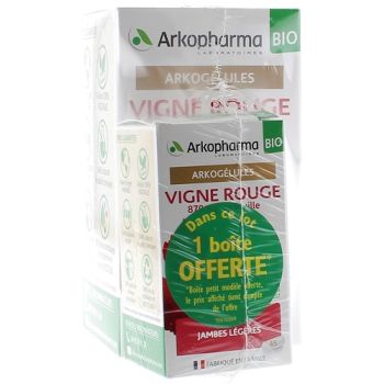 Arkogélules Vigne rouge bio Arkopharma - boîte de 150 gélules + 45 gélules offertes