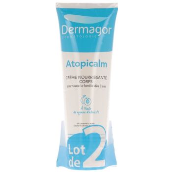 Atopicalm crème nourrissante corps peaux sèches Dermagor - lot de 2 tubes de 250 ml