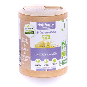 Aubier de Tilleul Bio Ecoresponsable Nat&Form - boite de 200 gélules