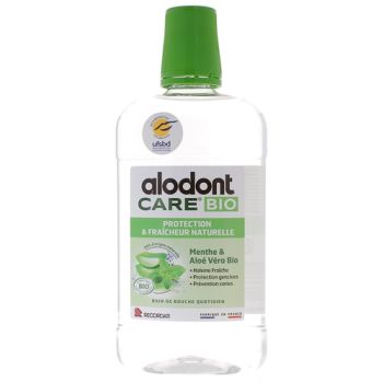 Bain de bouche quotidien Protection & fraîcheur naturelle bio Alodont Care - flacon de 500 ml