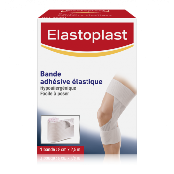 Bande adhésive élastique sport Elastoplast - bande de 8cm x 2,5 cm