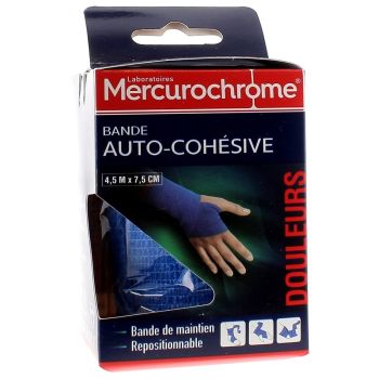 Bande auto-cohésive 4,5 m x 7,5 cm Mercurochrome - une bande