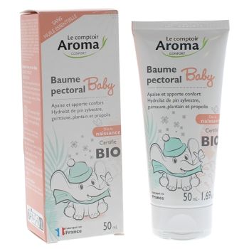 Baume pectoral baby bio Le Comptoir Aroma - baume de 50 ml