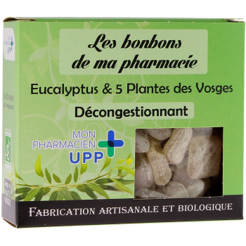 Bonbons eucalyptus & 5 plantes des Vosges décongestionnant Les bonbons de ma pharmacie - boite de 130g