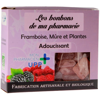 Bonbons framboise mûre & plantes adoucissants Les bonbons de ma pharmacie - boite de 130g