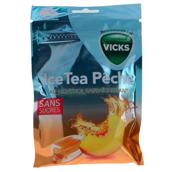Bonbons ice tea pêche Vicks - sachet de 72g